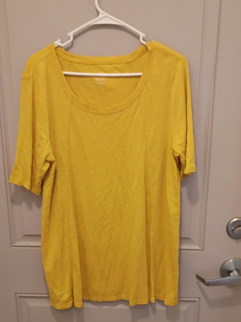 J.Jill Women's Yellow Pima Seamed Elbow Sleeve Tunic Size L